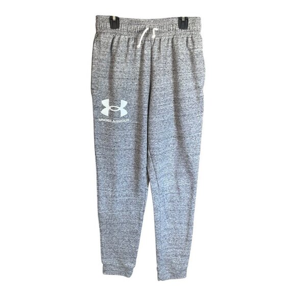 Under Armour Mens Rival Terry Joggers~Size M~Grey/Black Marble Look Pants - Picture 6 of 10